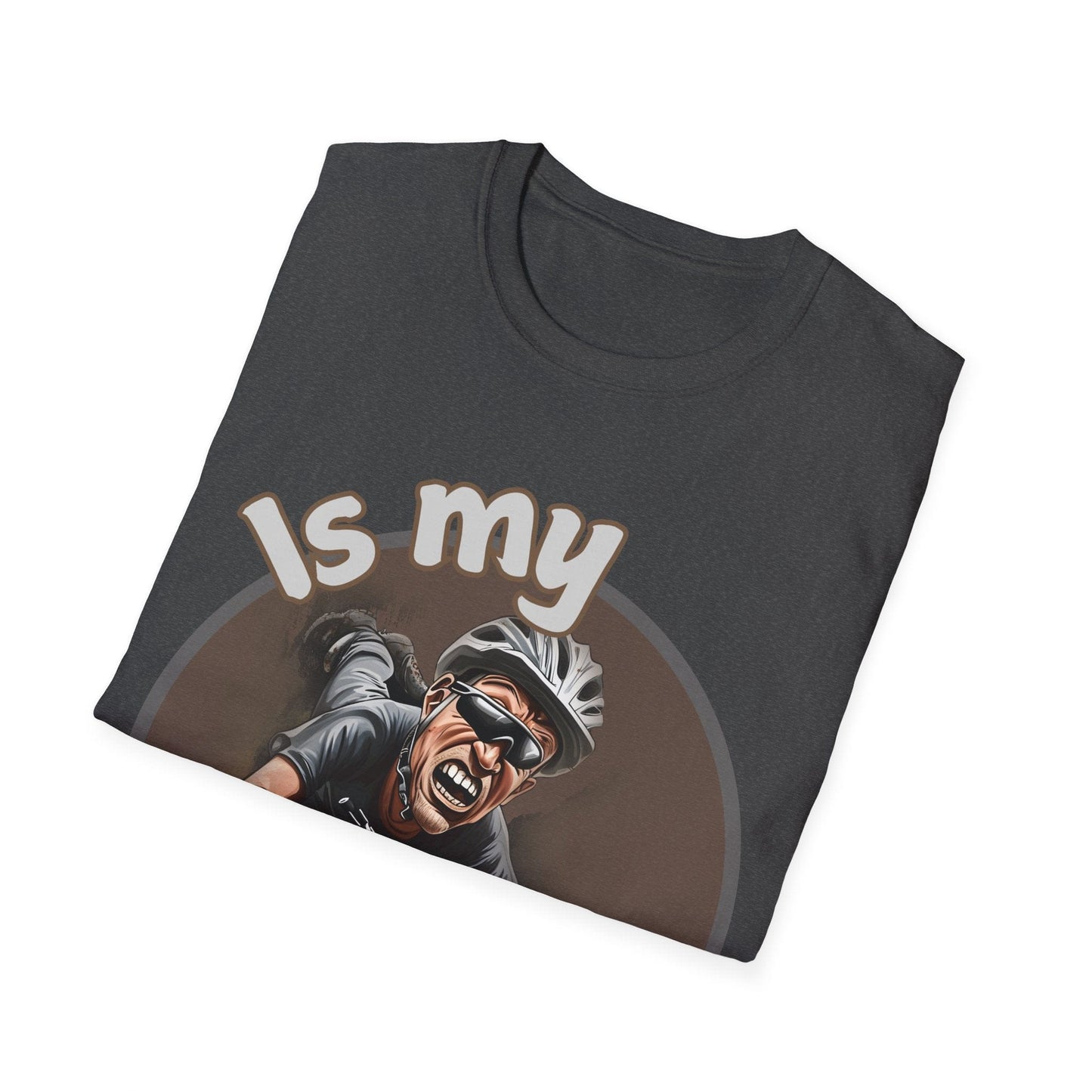 "Is My BIKE Ok?" Mountain Biker Crash T-Shirt | Unisex Heavy Cotton Tee