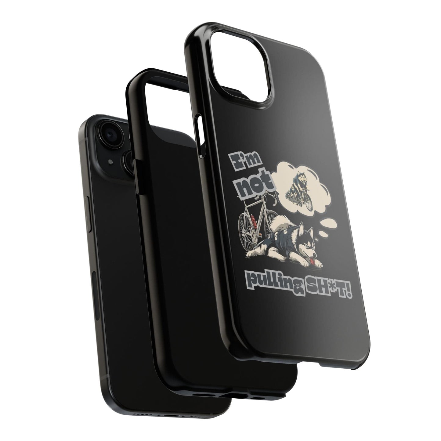 "I'm Not Pulling" Husky Cyclist Phone Case