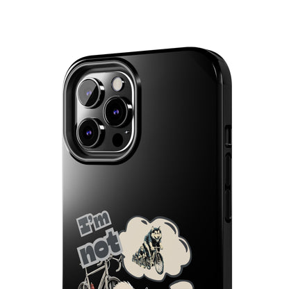 "I'm Not Pulling" Husky Cyclist Phone Case