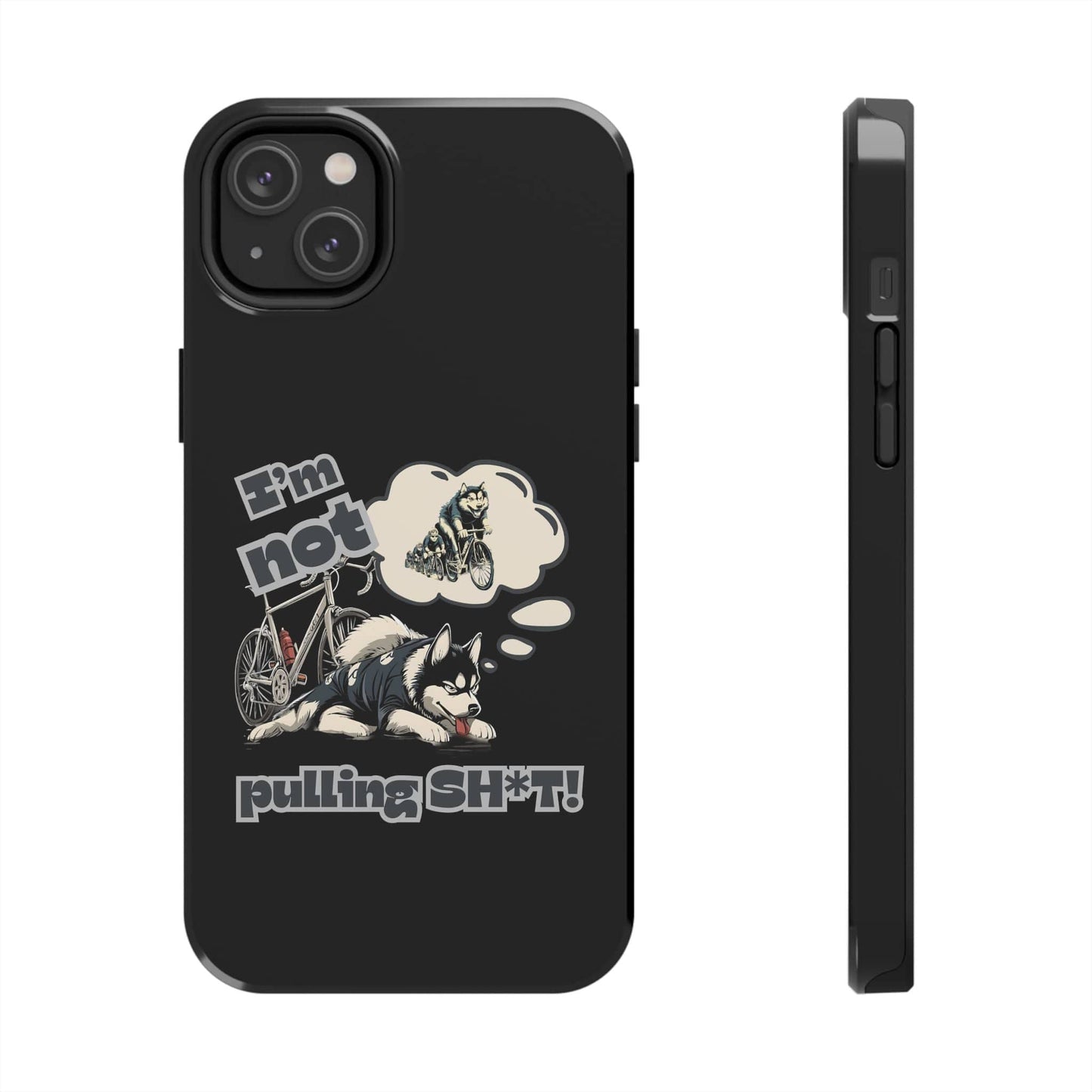 "I'm Not Pulling" Husky Cyclist Phone Case