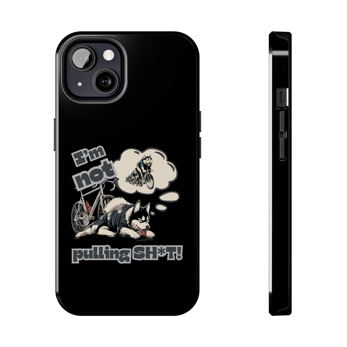 "I'm Not Pulling" Husky Cyclist Phone Case