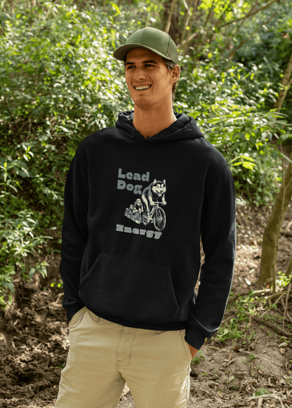 "Lead Dog Energy" Unisex Hoodie for Dog-Loving Cyclists - Chainline Collective