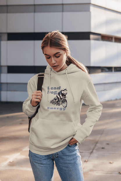 "Lead Dog Energy" Unisex Hoodie for Dog-Loving Cyclists - Chainline Collective