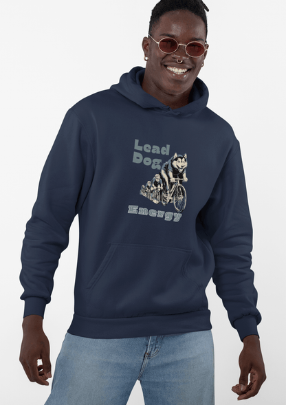 "Lead Dog Energy" Unisex Hoodie for Dog-Loving Cyclists - Chainline Collective