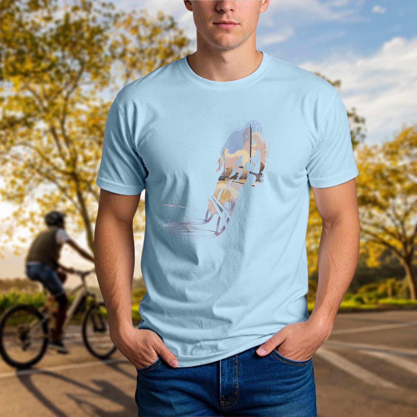 Cityscape Cyclist Silhouette Tee - Chainline Collective