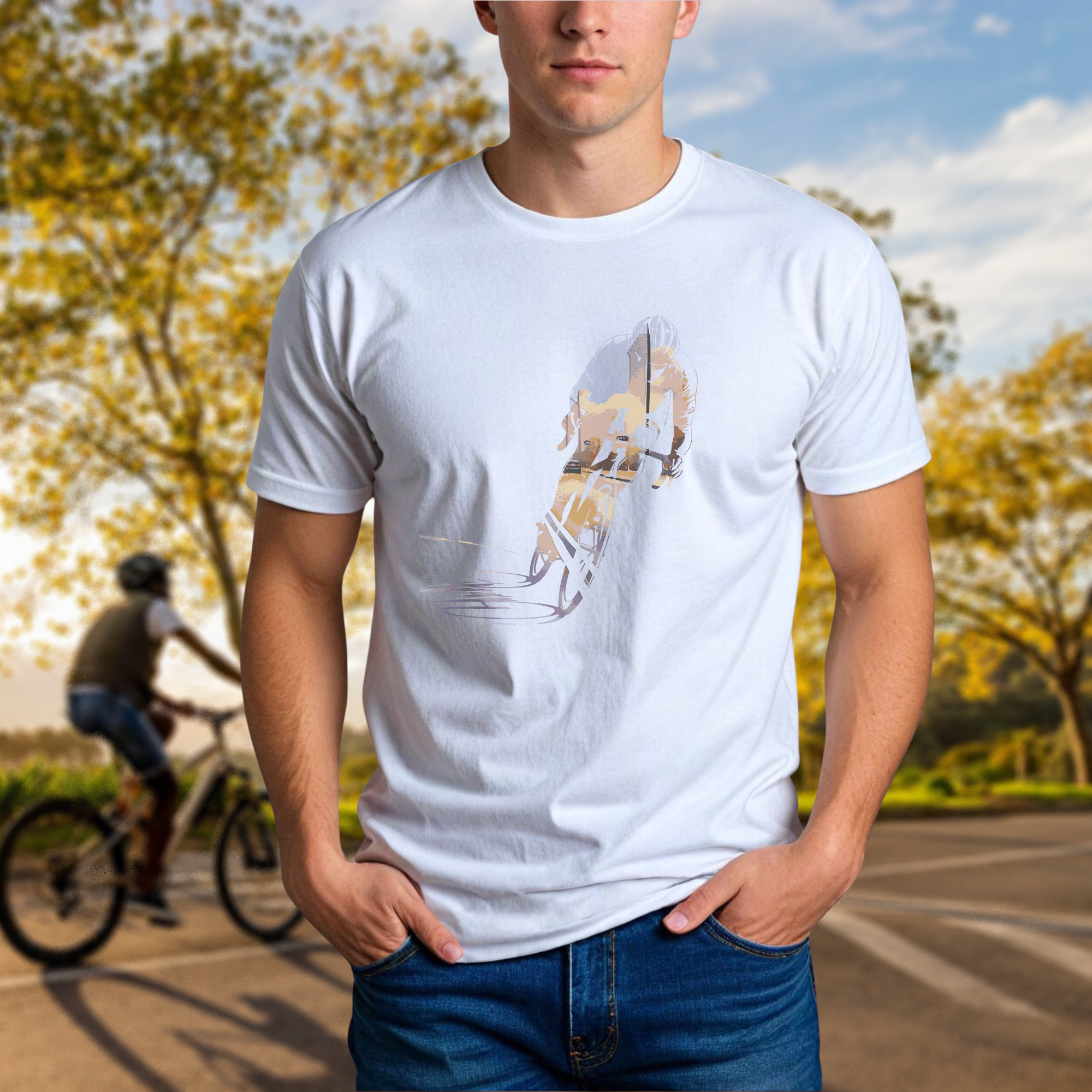 Cityscape Cyclist Silhouette Tee - Chainline Collective