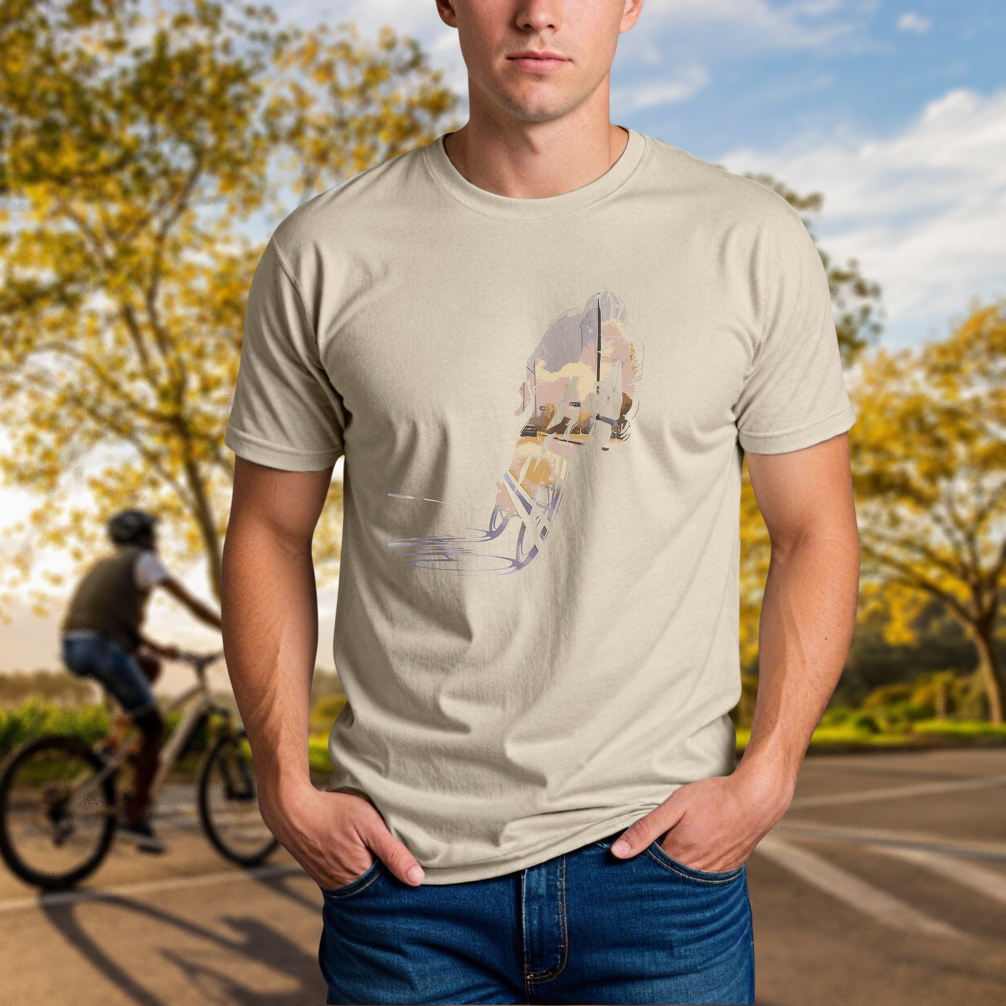 Cityscape Cyclist Silhouette Tee - Chainline Collective