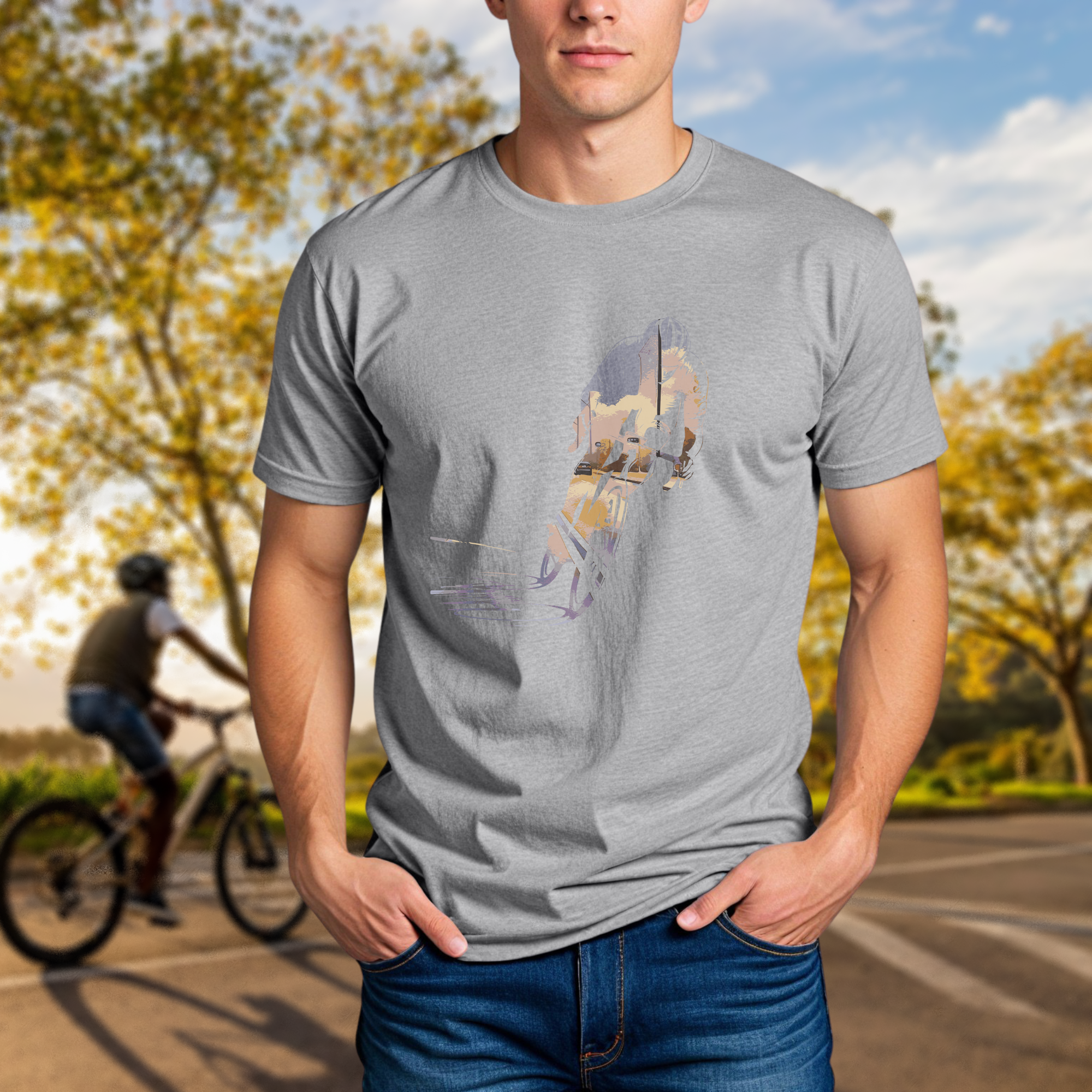 Cityscape Cyclist Silhouette Tee - Chainline Collective