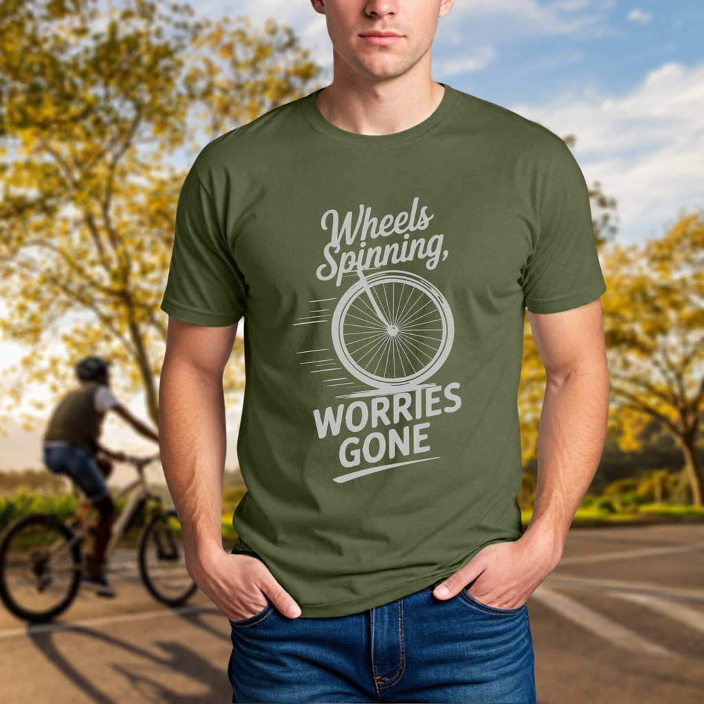 Wheels Spinning, Worries Gone Tee - Chainline Collective