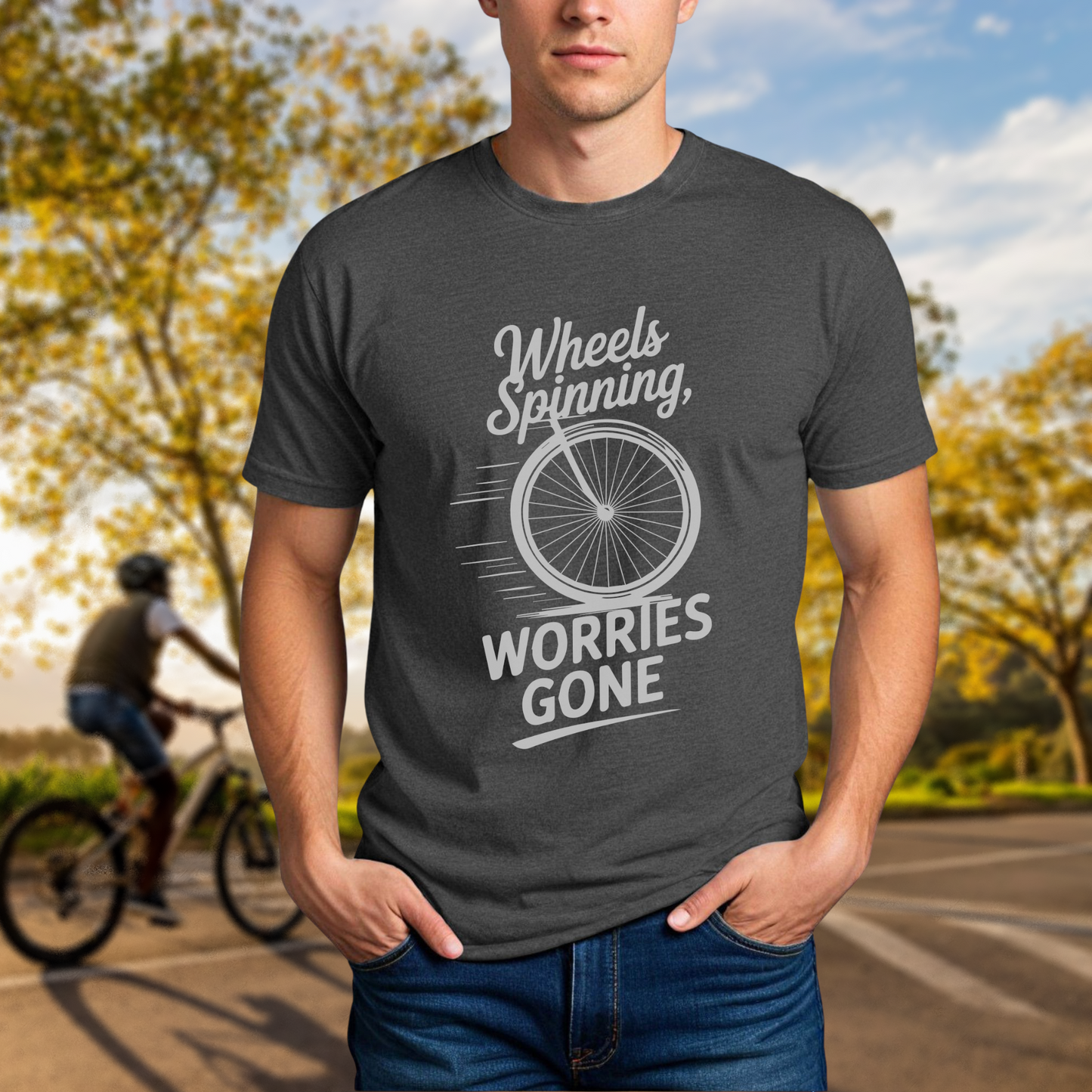 Wheels Spinning, Worries Gone Tee