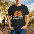 "Ride More, Worry Less" Vintage Sunset Tee - Chainline Collective