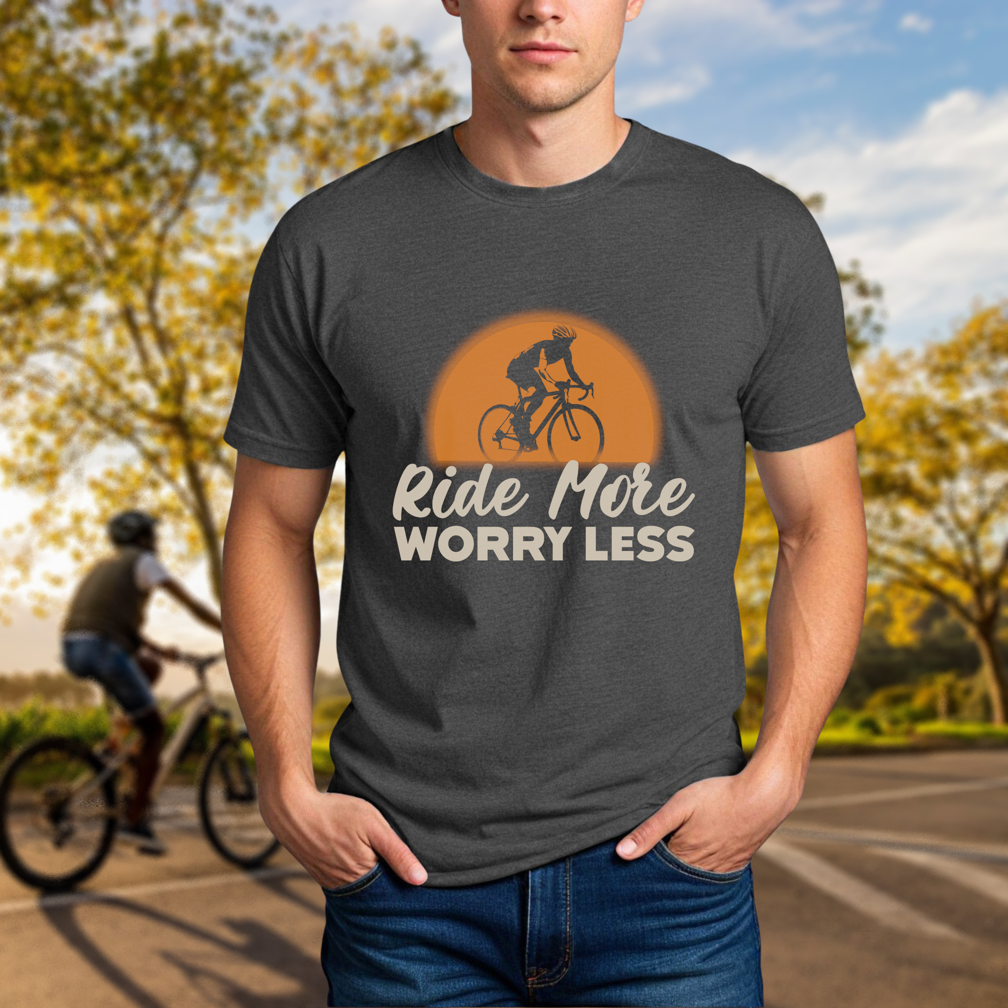 "Ride More, Worry Less" Vintage Sunset Tee - Chainline Collective