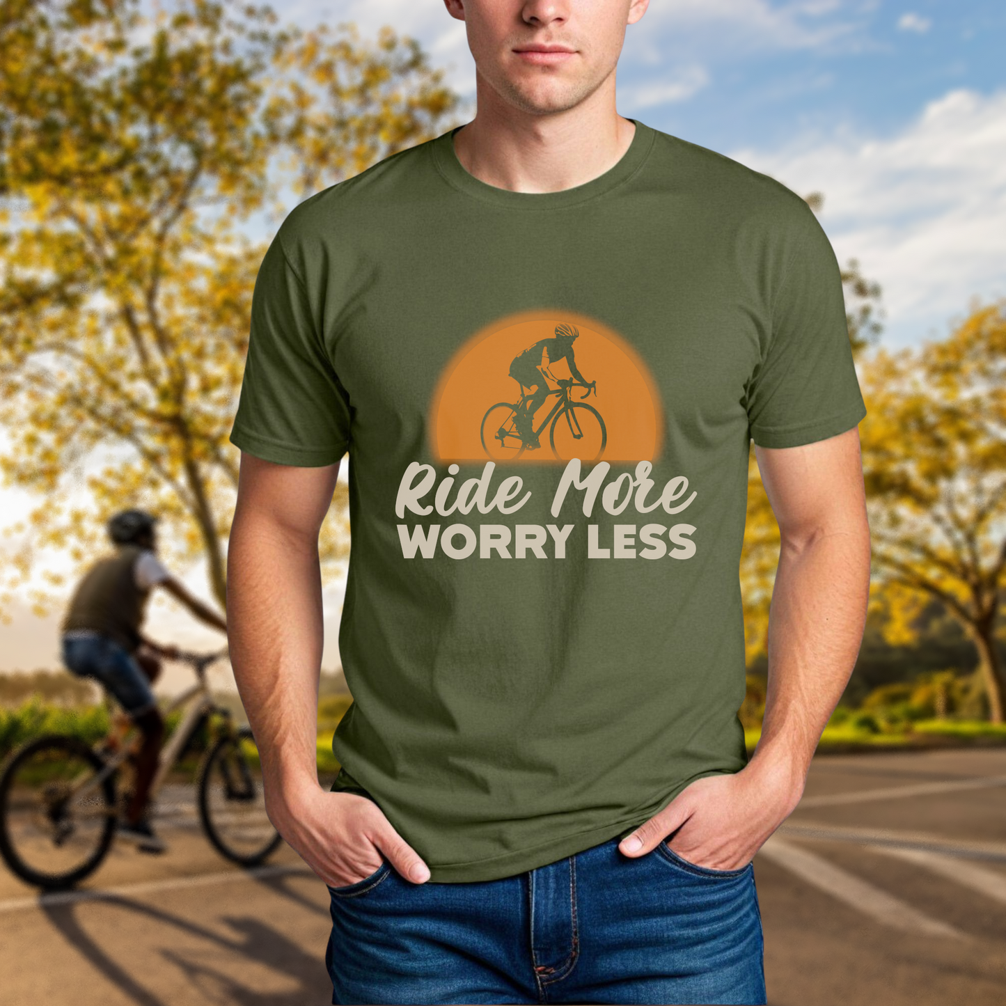 "Ride More, Worry Less" Vintage Sunset Tee
