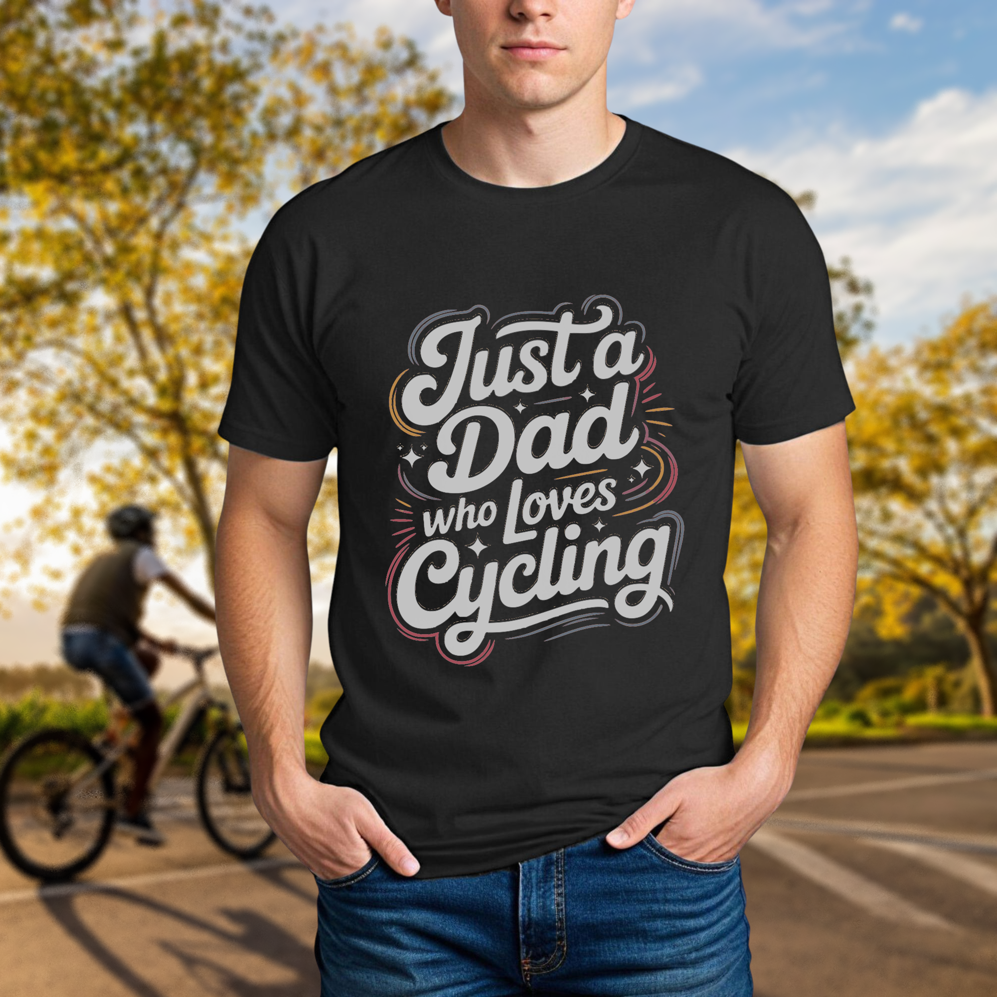 Just a Dad Who Loves Cycling Tee - Chainline Collective