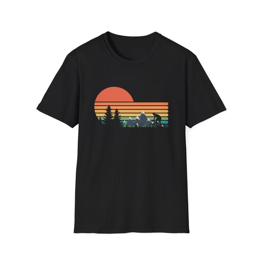 Sunset Mountain Biking Silhouette