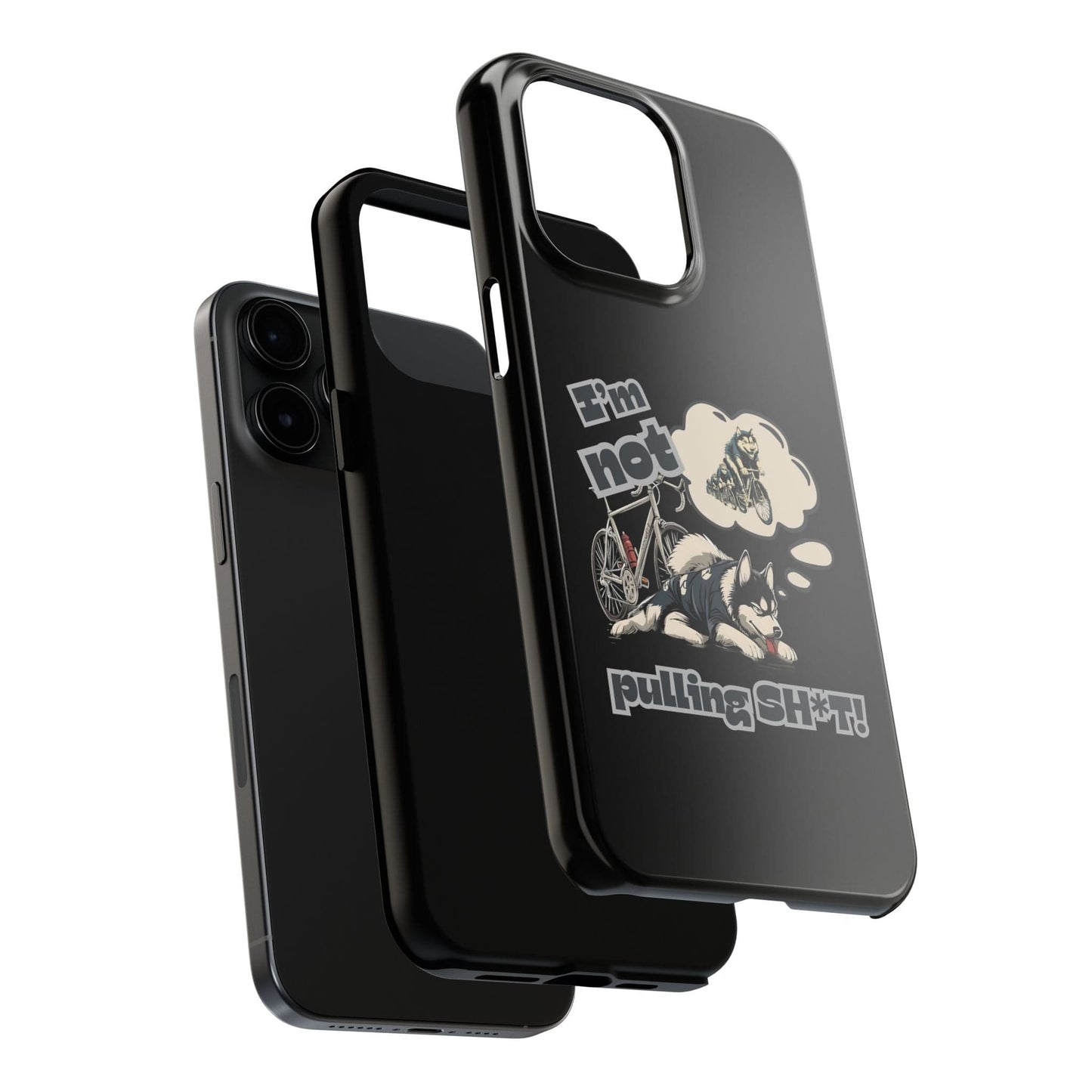 "I'm Not Pulling" Husky Cyclist Phone Case