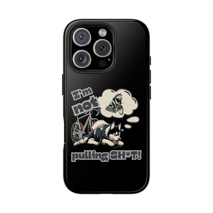 "I'm Not Pulling" Husky Cyclist Phone Case