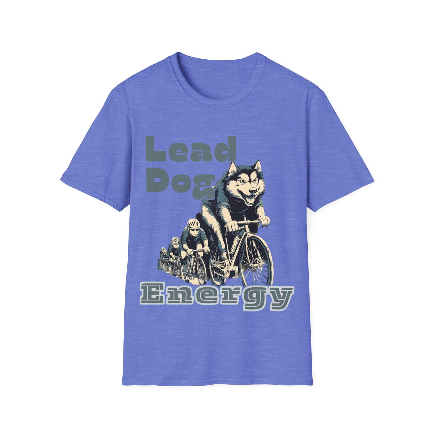"Lead Dog Energy" Cool Husky Dog Cycling Graphic Tee | Unisex Heavy Cotton Tee
