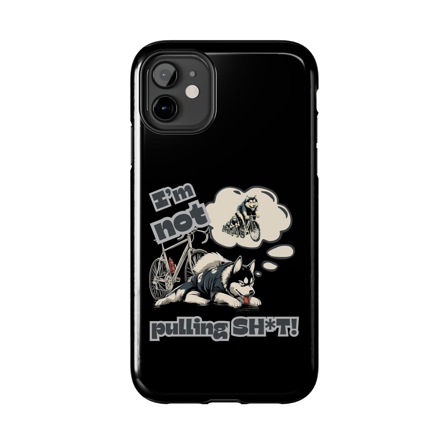 "I'm Not Pulling" Husky Cyclist Phone Case
