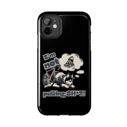 "I'm Not Pulling" Husky Cyclist Phone Case