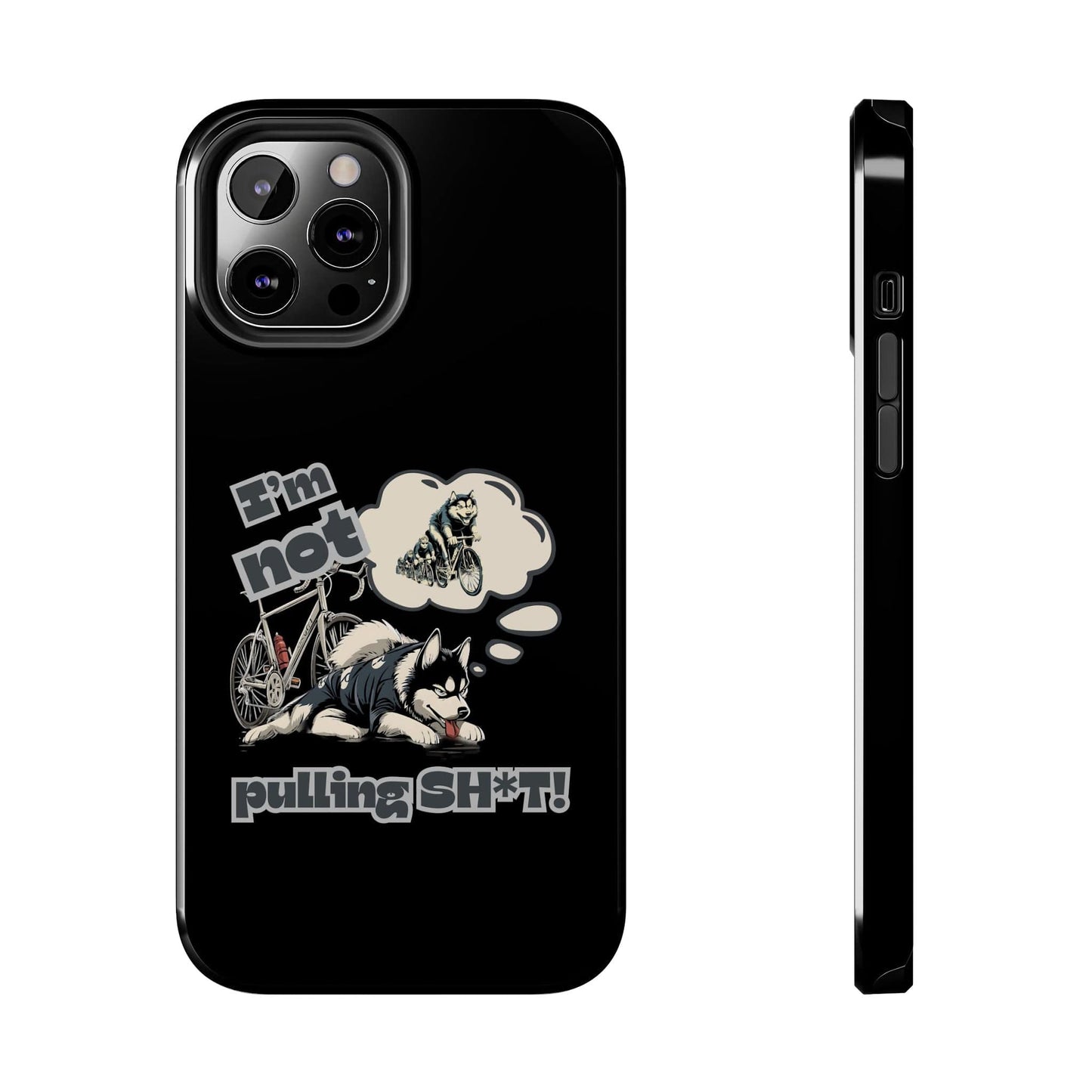 "I'm Not Pulling" Husky Cyclist Phone Case