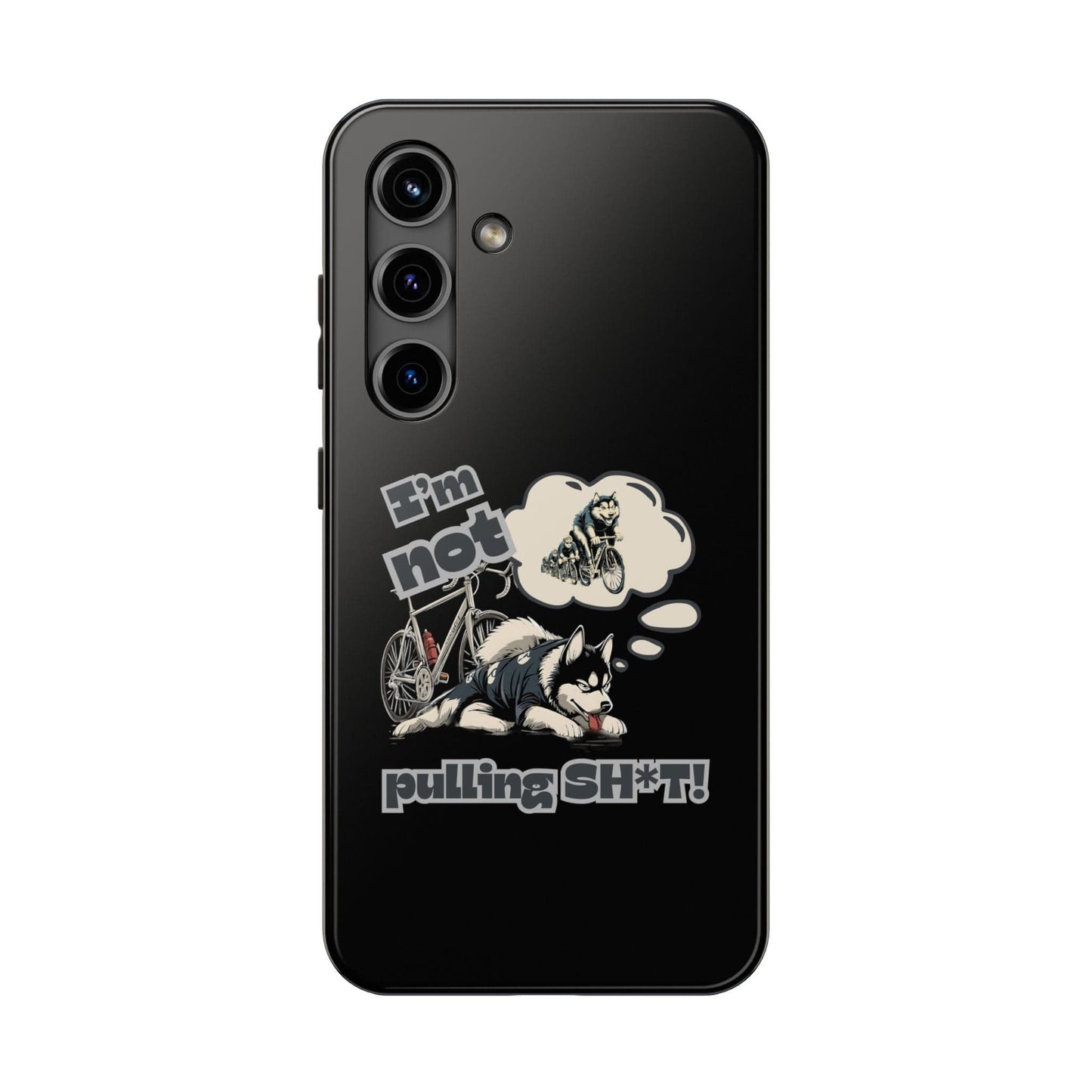"I'm Not Pulling" Husky Cyclist Phone Case