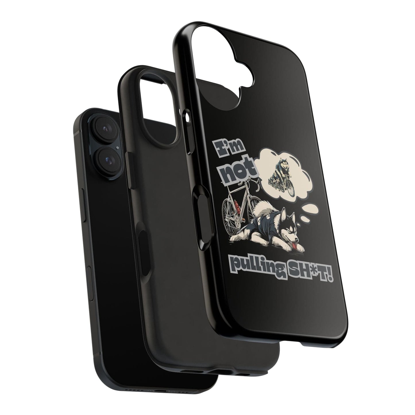 "I'm Not Pulling" Husky Cyclist Phone Case
