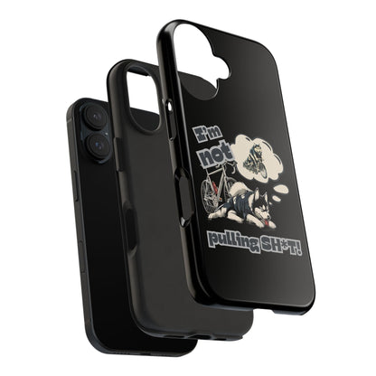 "I'm Not Pulling" Husky Cyclist Phone Case