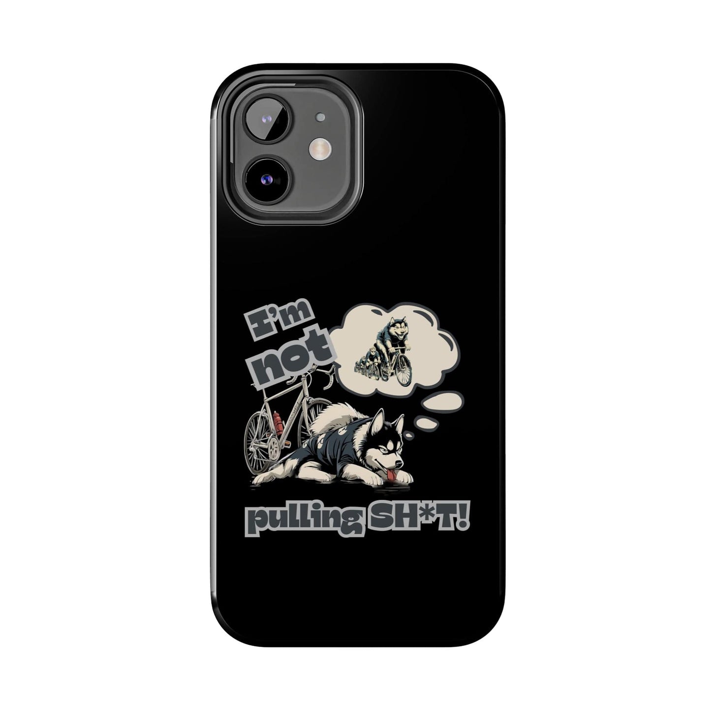 "I'm Not Pulling" Husky Cyclist Phone Case