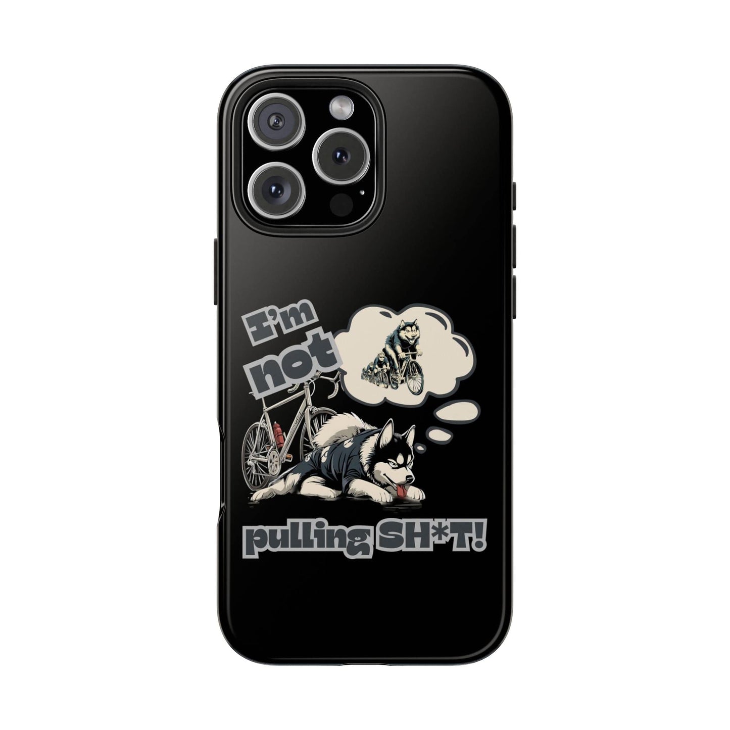 "I'm Not Pulling" Husky Cyclist Phone Case
