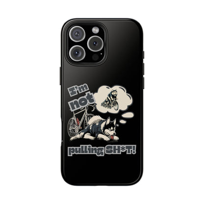 "I'm Not Pulling" Husky Cyclist Phone Case