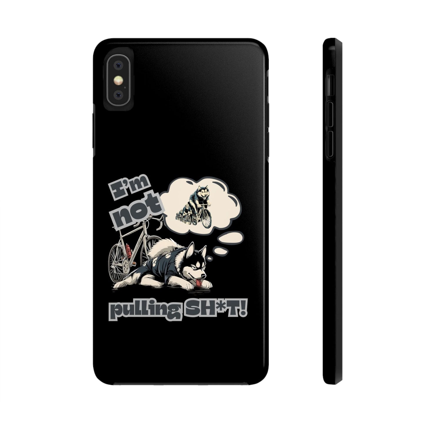 "I'm Not Pulling" Husky Cyclist Phone Case