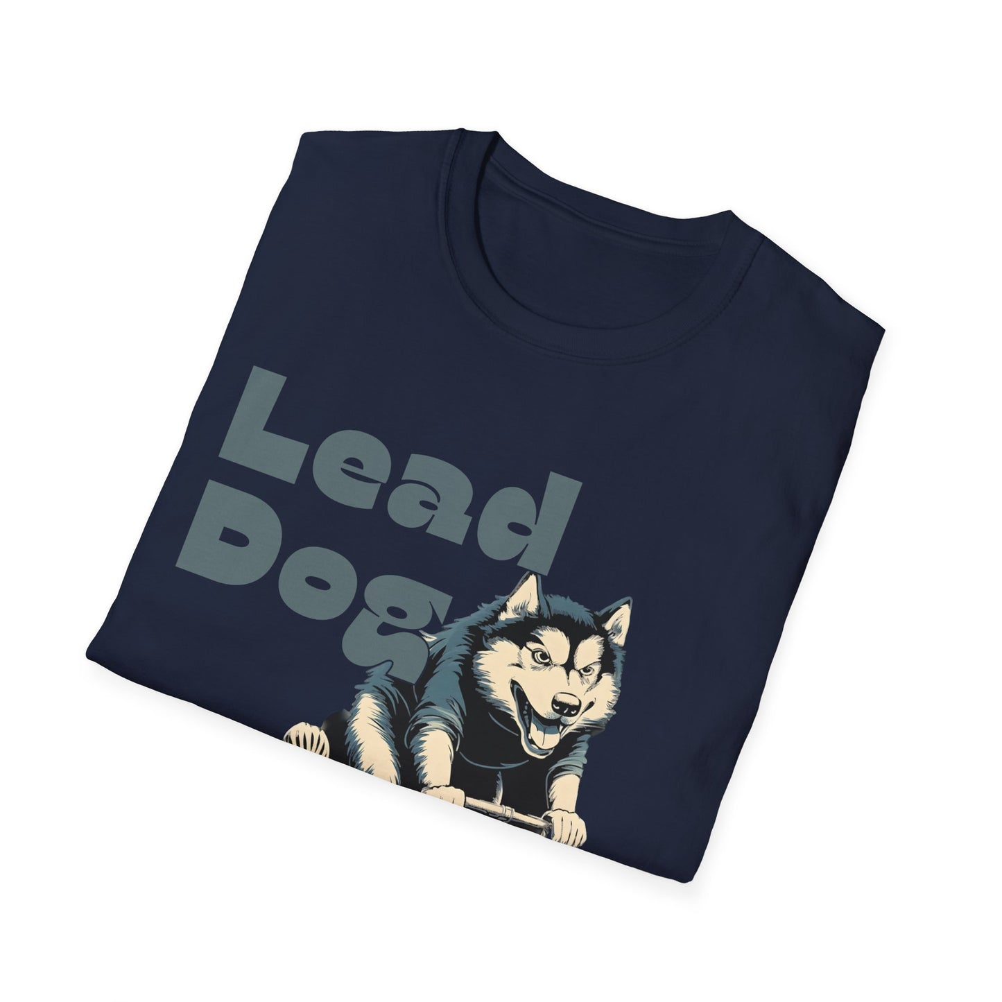 "Lead Dog Energy" Cool Husky Dog Cycling Graphic Tee | Unisex Heavy Cotton Tee