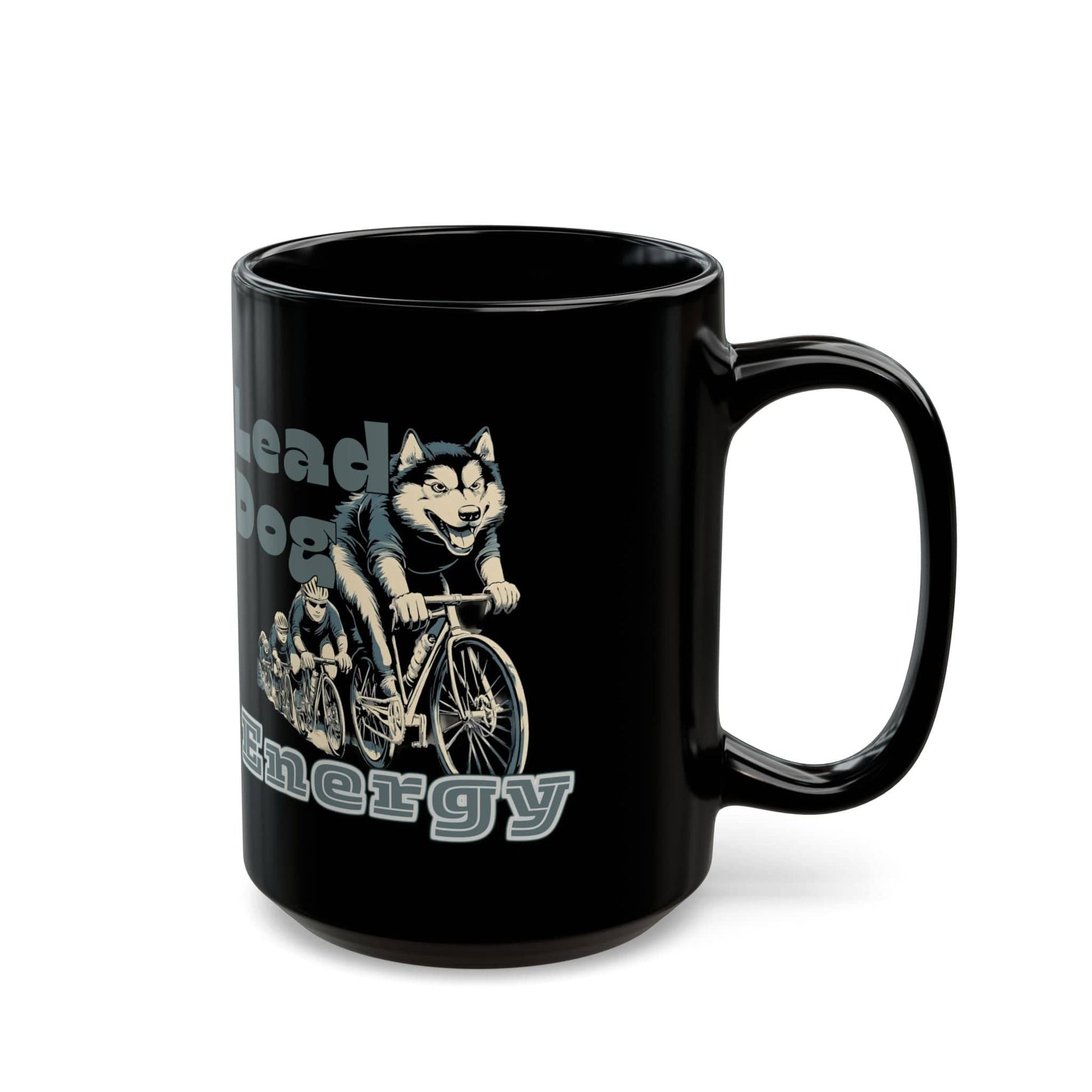 "Lead Dog Energy" Black Ceramic Cyclist Mug - Chainline Collective