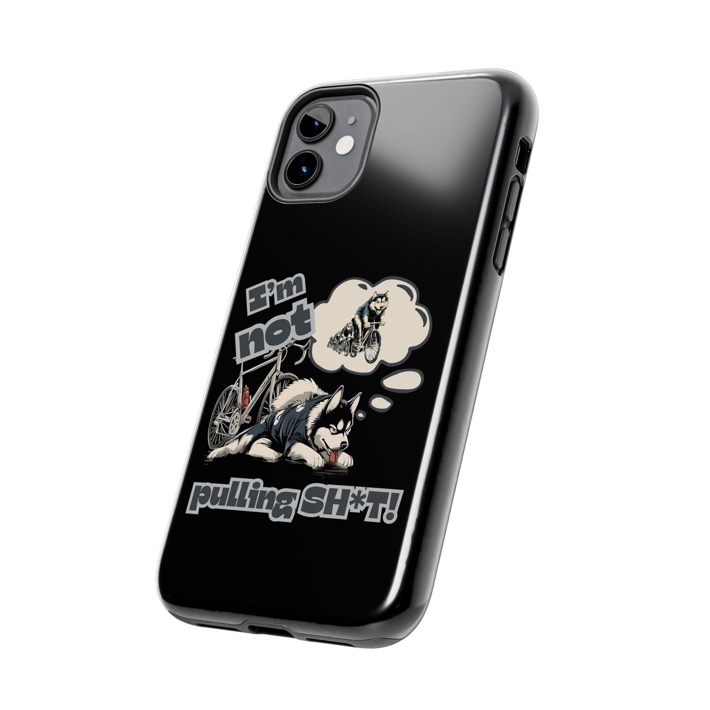 "I'm Not Pulling" Husky Cyclist Phone Case