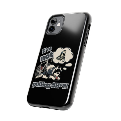 "I'm Not Pulling" Husky Cyclist Phone Case