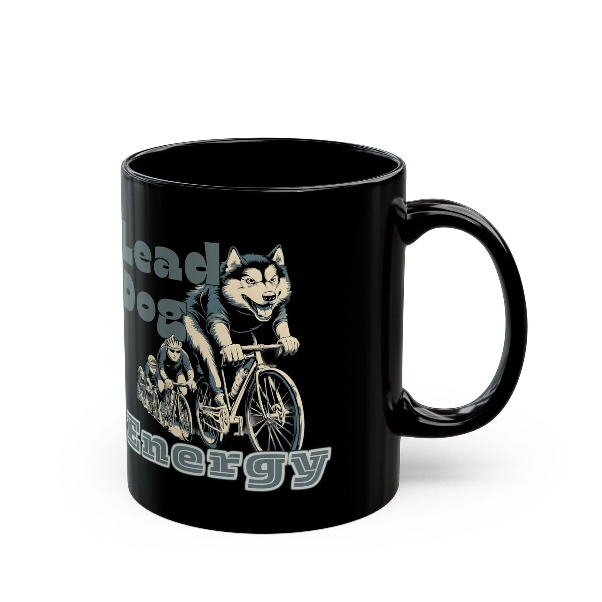 "Lead Dog Energy" Black Ceramic Cyclist Mug - Chainline Collective