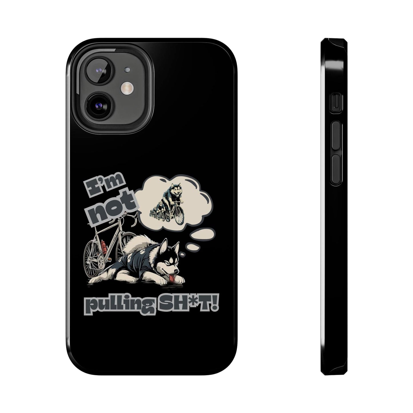 "I'm Not Pulling" Husky Cyclist Phone Case