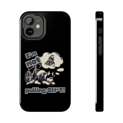 "I'm Not Pulling" Husky Cyclist Phone Case