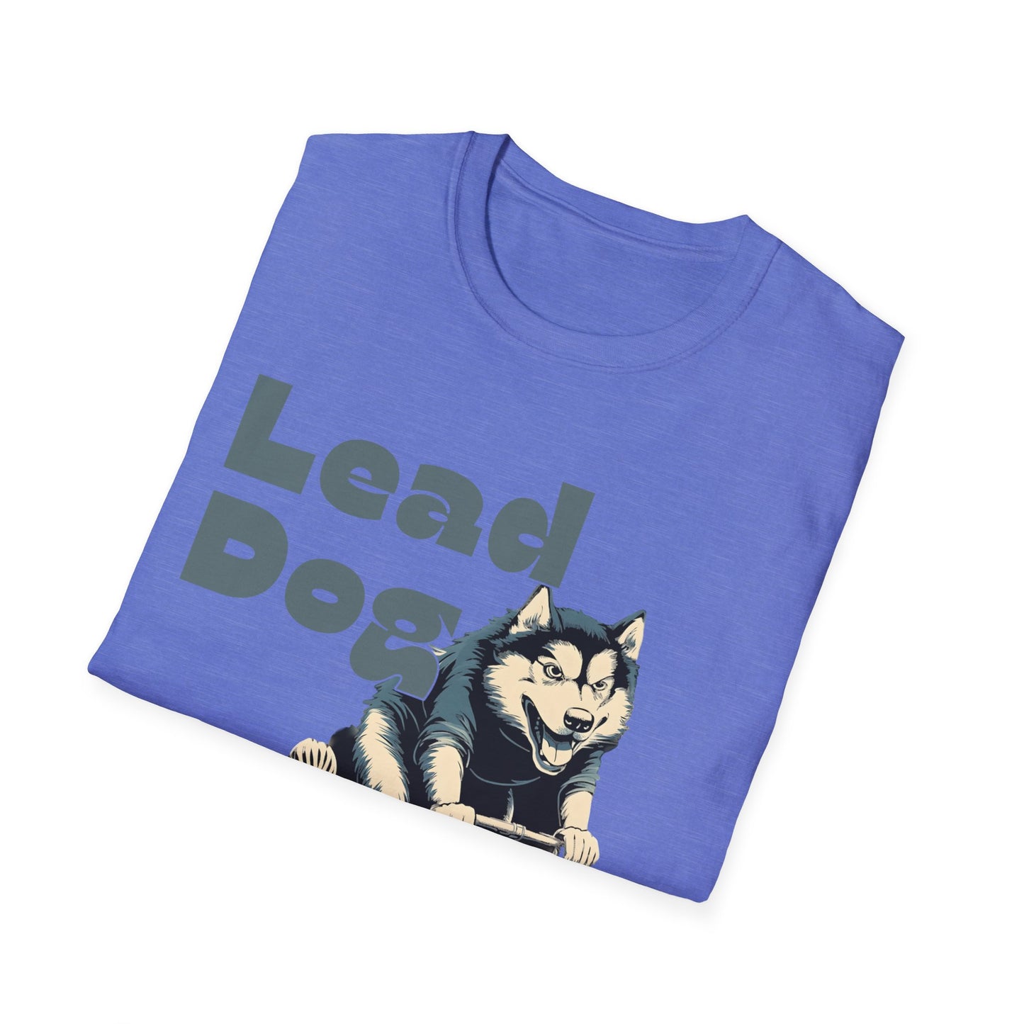"Lead Dog Energy" Cool Husky Dog Cycling Graphic Tee | Unisex Heavy Cotton Tee