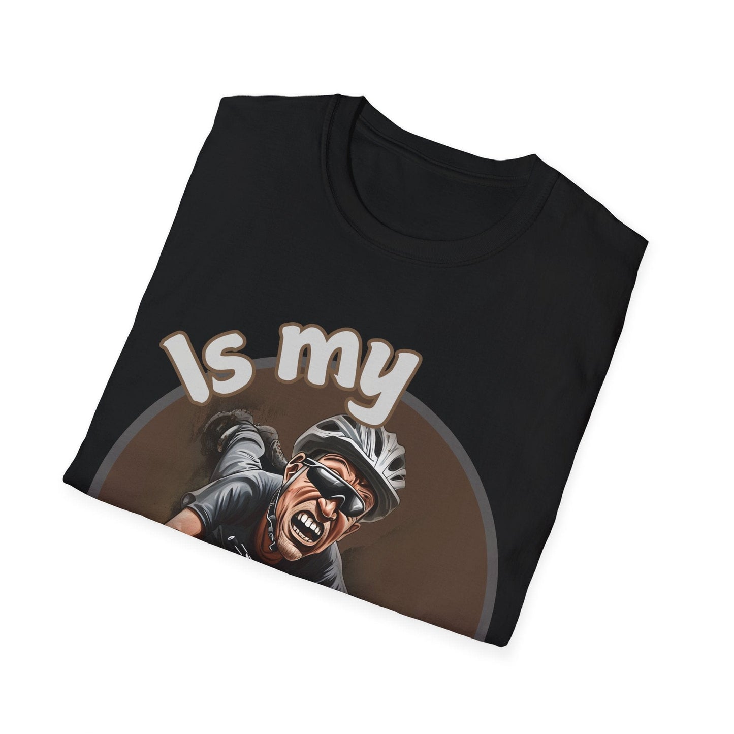 "Is My BIKE Ok?" Mountain Biker Crash T-Shirt | Unisex Heavy Cotton Tee