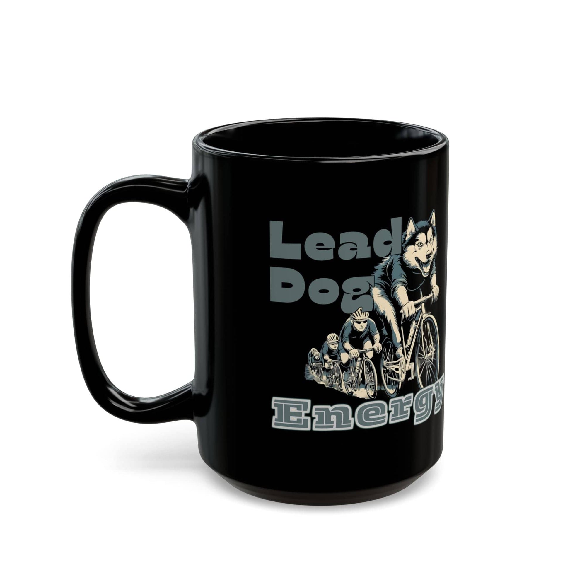 "Lead Dog Energy" Black Ceramic Cyclist Mug - Chainline Collective
