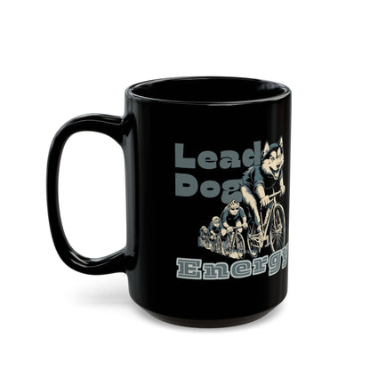"Lead Dog Energy" Black Ceramic Cyclist Mug - Chainline Collective