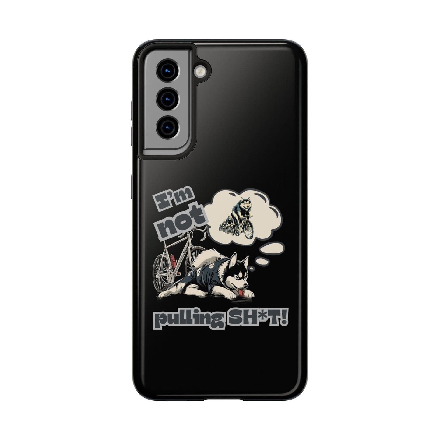 "I'm Not Pulling" Husky Cyclist Phone Case