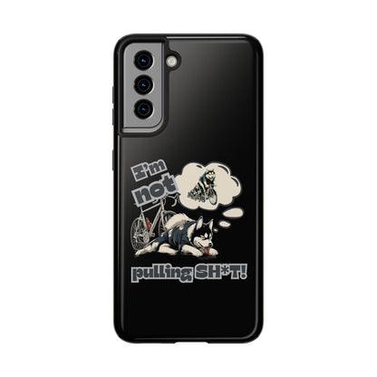 "I'm Not Pulling" Husky Cyclist Phone Case