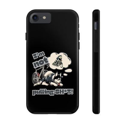 "I'm Not Pulling" Husky Cyclist Phone Case