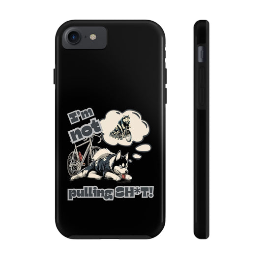 "I'm Not Pulling" Husky Cyclist Phone Case