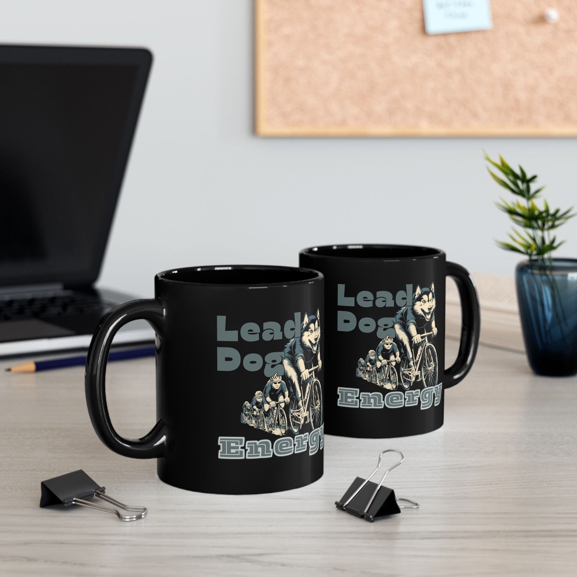 "Lead Dog Energy" Black Ceramic Cyclist Mug - Chainline Collective