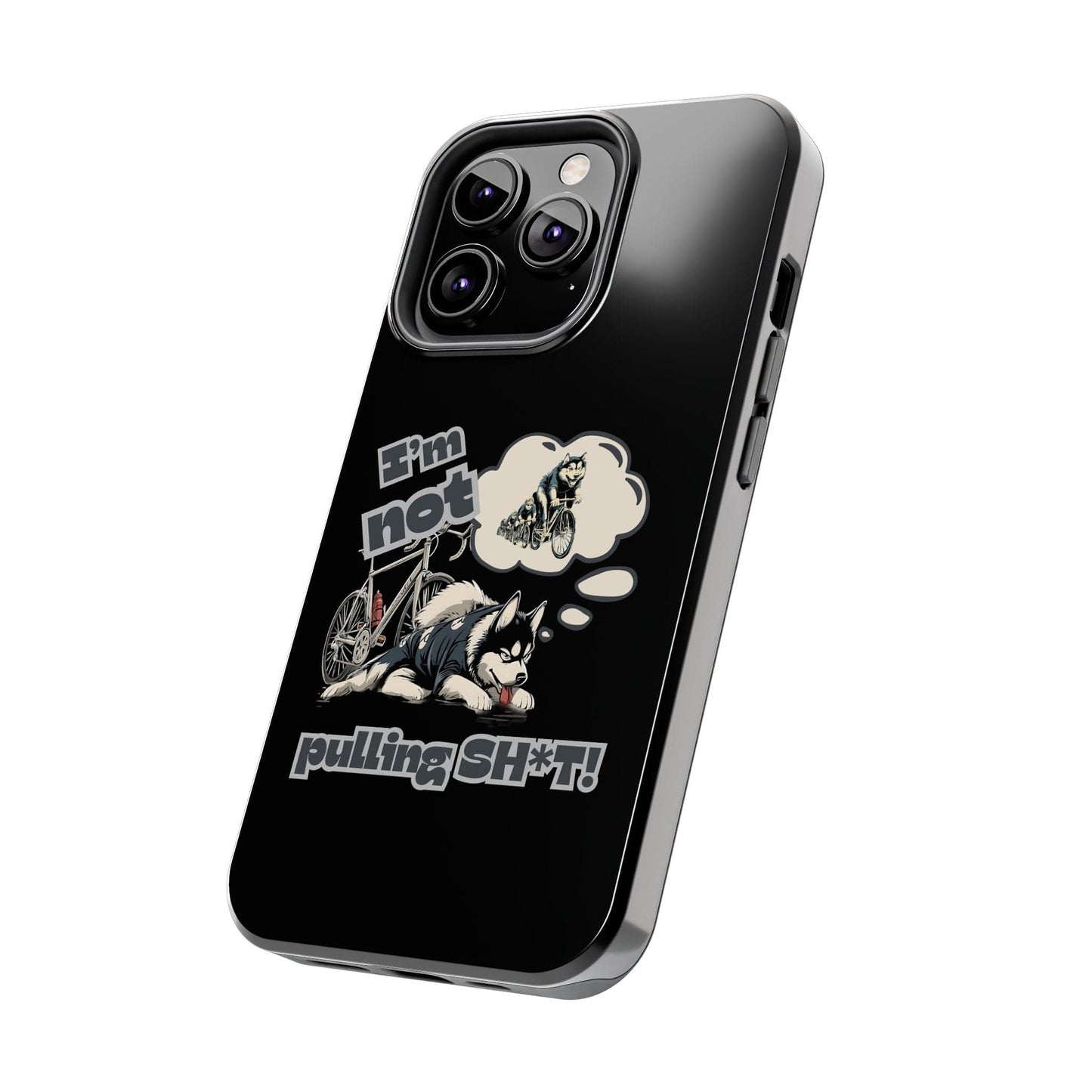 "I'm Not Pulling" Husky Cyclist Phone Case