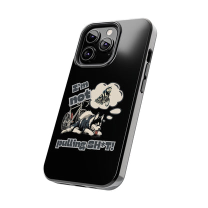 "I'm Not Pulling" Husky Cyclist Phone Case